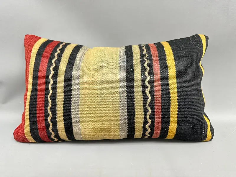 Outdoor Bolster Pillow Case, Gift Pillow, Interior Designer Pillow, Antique Pillows, Pillow Cover, Boho Chic Cushion, 12x20 Red Pillow - 4