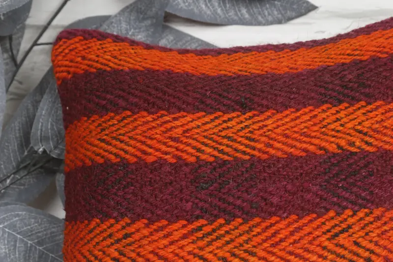 Pillow, 12x12 Orange Cushion Case, Kilim Cushion Sham, Outdoor Patio Pillow Sham, Cozy Throw Cushion Case, Gift Pillow, Kilim Pillow - 2