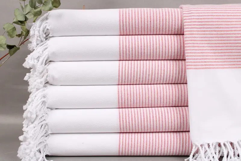 Turkish Towel Personalized Pink, Beige, Organic Cotton, 36x71 Inches