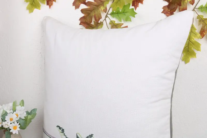 Ottoman Cushion Case, Pillow, 20x20 White Pillow Cover, Pillow for Couch, Boho Pillow Sham Cover, Bright Cushion, Turkish Kilim Pillow - 5