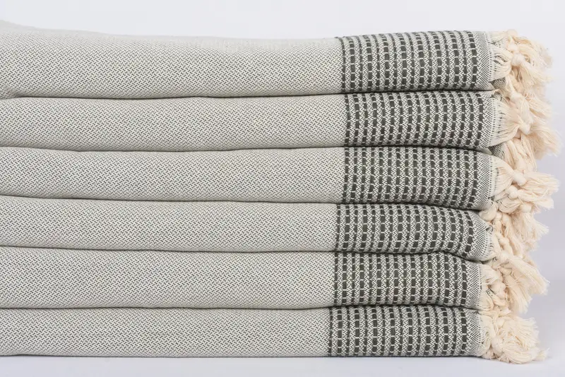Turkish Bedcover, Gift For Coworker, Housewarming Gift, 96x92 Cotton Striped Towel, Personalized Gifts, Turkish Blanket, Organic Throw - 3