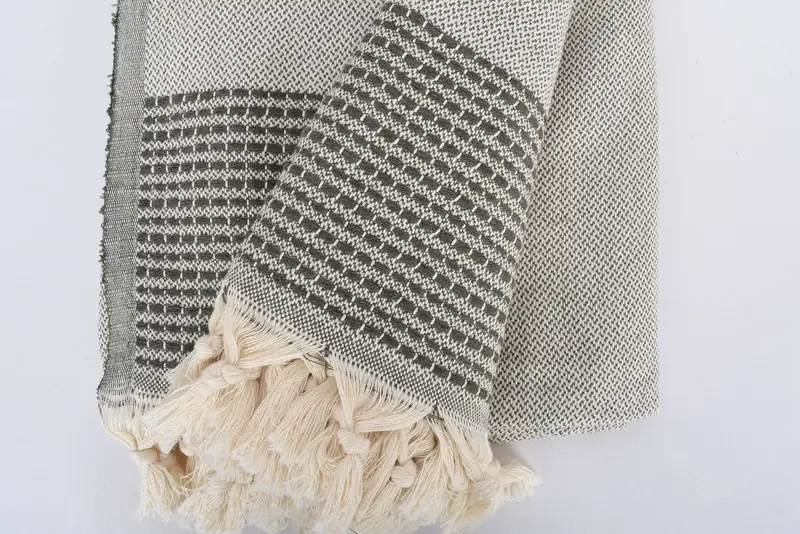 Turkish Bedcover, Gift For Coworker, Housewarming Gift, 96x92 Cotton Striped Towel, Personalized Gifts, Turkish Blanket, Organic Throw - 8