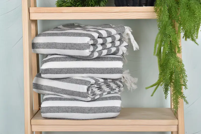 Monogram Turkish Towel, Turkish Beach Towel Bulk, 68x40 Cotton Striped Terry Towel, Organic towel, Bachelor Gift, Lightweight Turkish towel - 7