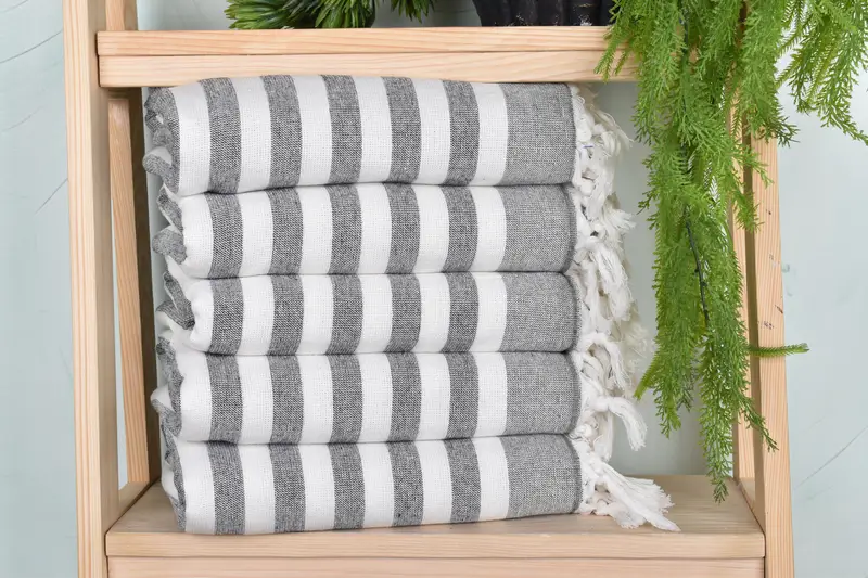 Monogram Turkish Towel, Turkish Beach Towel Bulk, 68x40 Cotton Striped Terry Towel, Organic towel, Bachelor Gift, Lightweight Turkish towel - 1