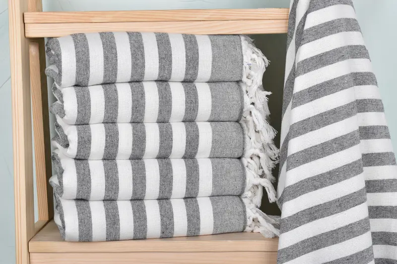 Monogram Turkish Towel, Turkish Beach Towel Bulk, 68x40 Cotton Striped Terry Towel, Organic towel, Bachelor Gift, Lightweight Turkish towel - 2