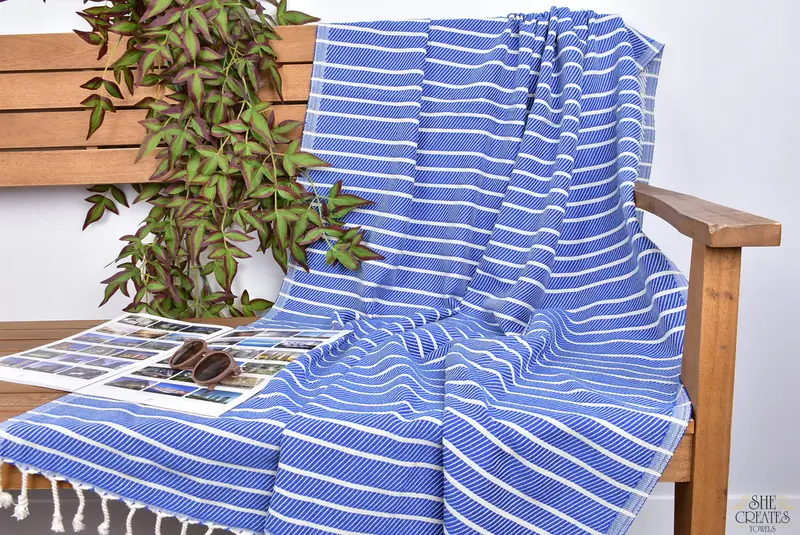 Personalize Gift, 70x40 Bamboo Striped Towel, Hammam towel, Bachelorette Party Decorations, Home Decor Gifts, Girls Weekend Getaways Gifts - 3