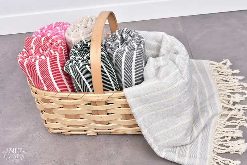 Personalize Gift, 70x40 Bamboo Striped Towel, Hammam towel, Bachelorette Party Decorations, Home Decor Gifts, Girls Weekend Getaways Gifts - 7