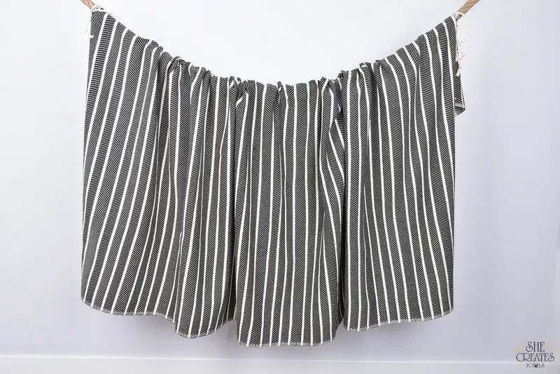 Personalize Gift, 70x40 Bamboo Striped Towel, Hammam towel, Bachelorette Party Decorations, Home Decor Gifts, Girls Weekend Getaways Gifts - 8