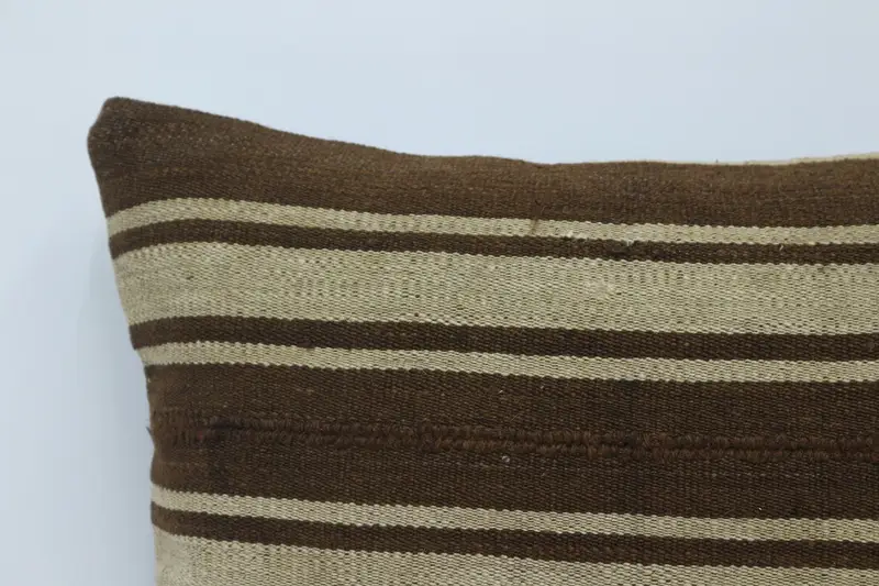 Vintage Kilim Throw Pillow, Vintage Pillow, Pillow Sham, Vintage Kilim Pillow, Decorative Cushion Cover, 16x24 Brown Cushion Case - 2