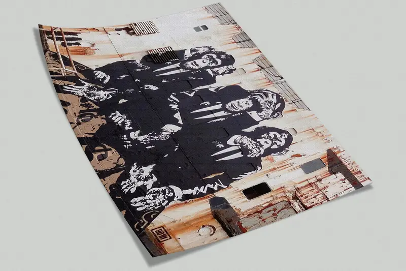 Paper Wall Art ,Custom Wall Paper,3d Wall Paper,Monkey Graffiti Wall Mural,Banksy Three Wise Monkeys,Banksy Three Monkeys Wall Decor, - 7