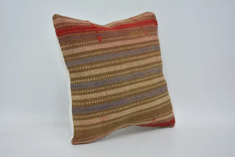 Vintage Kilim Throw Pillow, Natural Cushion Cover, Cushion Case, Kilim Cushion Sham, 12x12 Blue Pillow Case, Home Decor Pillow - 3