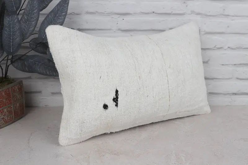 Vintage Kilim Pillow, Kilim Cushion Sham, Pillow Case, Ethnic Throw Pillow, 12x20 White Pillow, Colorful Pillow Case, Pillow for Sofa - 3