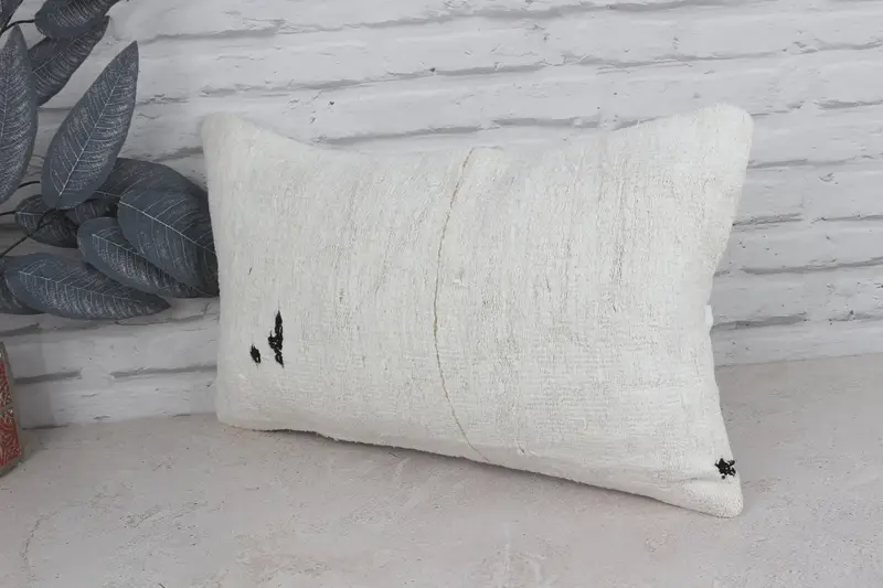 Vintage Kilim Pillow, Kilim Cushion Sham, Pillow Case, Ethnic Throw Pillow, 12x20 White Pillow, Colorful Pillow Case, Pillow for Sofa - 4