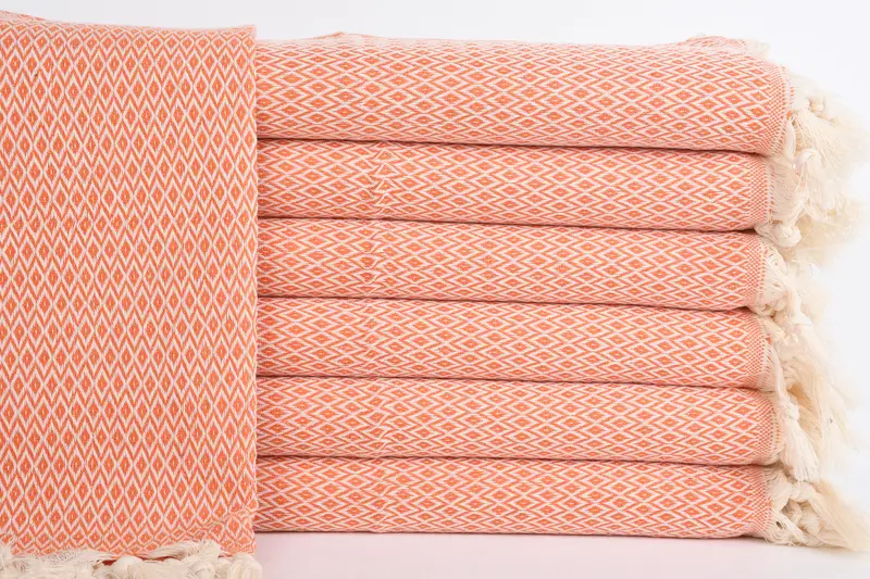 ヴィンテージベージュダイヤモンド刺繍ふきん、20x40インチ - 1