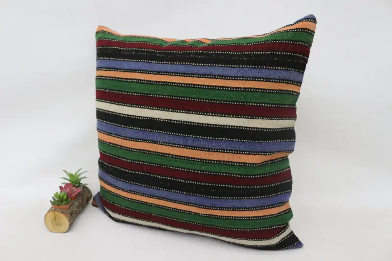 Pillow Case, Yoga Cushion, Shabby Chic Cushion Case, Vintage Kilim Pillow, Vintage Pillow, Kilim Cushion Sham, 28x28 Green Cushion Case - 5