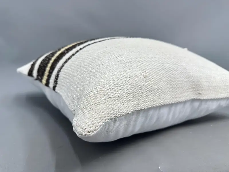 Lounge Throw Cushion Case, Ethnical Kilim Rug Pillow, Interior Designer Pillow, Pillow for Couch, Cushion Case, 24x24 White Pillow - 6