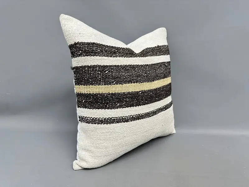 Lounge Throw Cushion Case, Ethnical Kilim Rug Pillow, Interior Designer Pillow, Pillow for Couch, Cushion Case, 24x24 White Pillow - 2