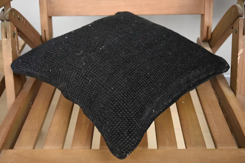 Ottoman Pillow Sham, Morroccon Kilim Cushion Pillow, Vintage Pillow, Pillow, Custom Pillow, Antique Pillows, 14x14 Black Pillow, Pillow for Couch - 4