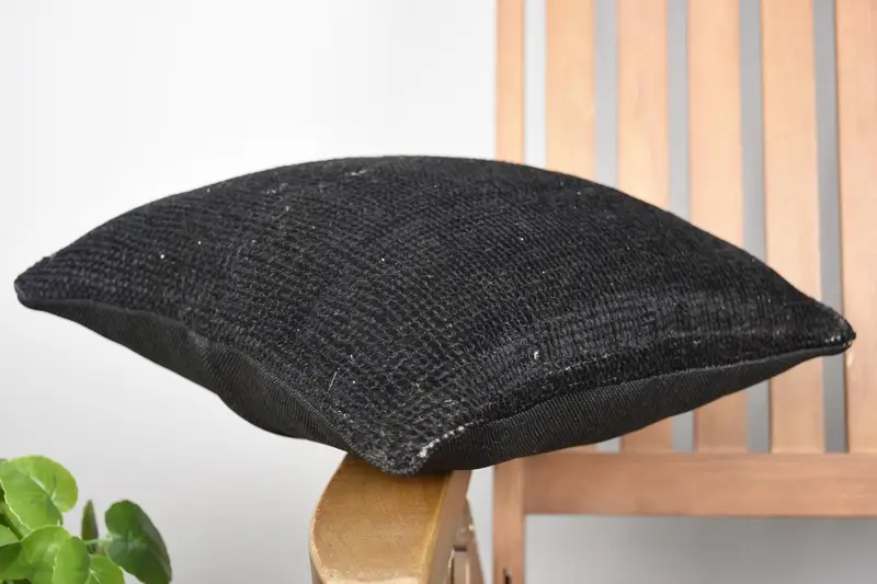 Ottoman Pillow Sham, Morroccon Kilim Cushion Pillow, Vintage Pillow, Pillow, Custom Pillow, Antique Pillows, 14x14 Black Pillow, Pillow for Couch - 6