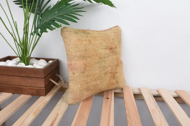 Pillow, Bohemian Cushion Cushion, Boho Pillow Sham Cover, Kilim Pillow Cover, 12x12 Beige Cushion Cover, Vintage Kilim Throw Pillow - 4