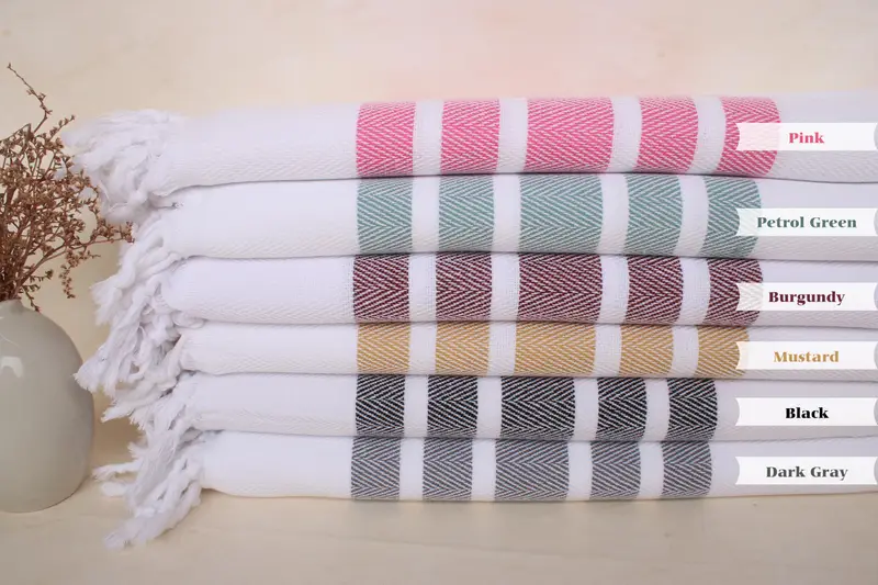 Organic Cotton Towel, Bachelorette Party Favors, Home Decor Towel, 70x40 Cotton Herringbone Towel, Custom Towel, Peshtemal Towel USA, Gift For Him - 3