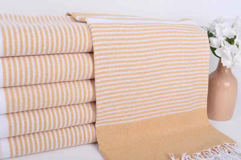 Personalized Beach Towel, Handwoven Turkish bath towel, Gift For Best Friend, Wedding Gifts Towel, Sand-free towel, 70x40 Cotton Striped Towel - 2