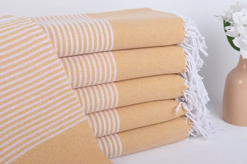 Personalized Beach Towel, Handwoven Turkish bath towel, Gift For Best Friend, Wedding Gifts Towel, Sand-free towel, 70x40 Cotton Striped Towel - 1