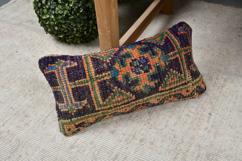 8x16 Blue Pillow, Anatolian Pillow Cover, Handmade Kilim Cushion, Gift Pillow, Luxury Pillow Case, Kilim Cushion Sham, Nomadic Pillow, Pillow - 7