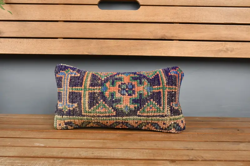 8x16 Blue Pillow, Anatolian Pillow Cover, Handmade Kilim Cushion, Gift Pillow, Luxury Pillow Case, Kilim Cushion Sham, Nomadic Pillow, Pillow - 6