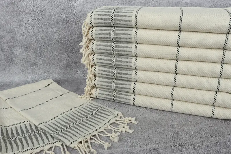 Personalized Wedding Gift For Couple, Custom Wedding Gifts, Small Bath Towels, Bridesmaid Gifts, Turkish Tea Towel, 40x20 Linen Striped Towel - 2