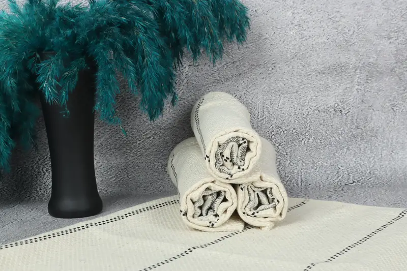 Personalized Wedding Gift For Couple, Custom Wedding Gifts, Small Bath Towels, Bridesmaid Gifts, Turkish Tea Towel, 40x20 Linen Striped Towel - 7
