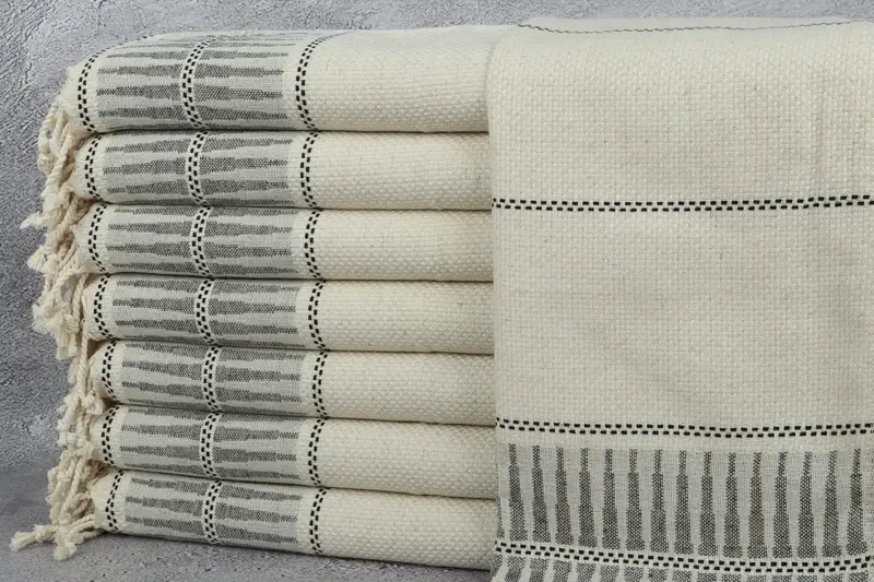 Personalized Wedding Gift For Couple, Custom Wedding Gifts, Small Bath Towels, Bridesmaid Gifts, Turkish Tea Towel, 40x20 Linen Striped Towel - 1