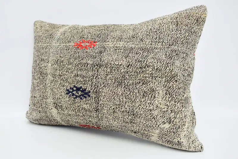 Cushion Case, Vintage Pillow, 16x24 Brown Cushion Cover, Kilim Pillow, One Of A Kind Pillow Sham, Gift Pillow, Neutral Cushion Cover - 4