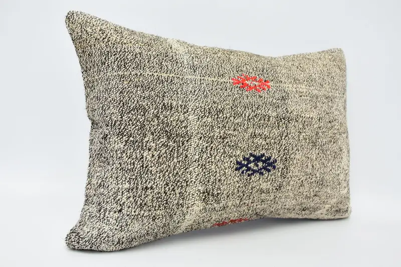 Cushion Case, Vintage Pillow, 16x24 Brown Cushion Cover, Kilim Pillow, One Of A Kind Pillow Sham, Gift Pillow, Neutral Cushion Cover - 3