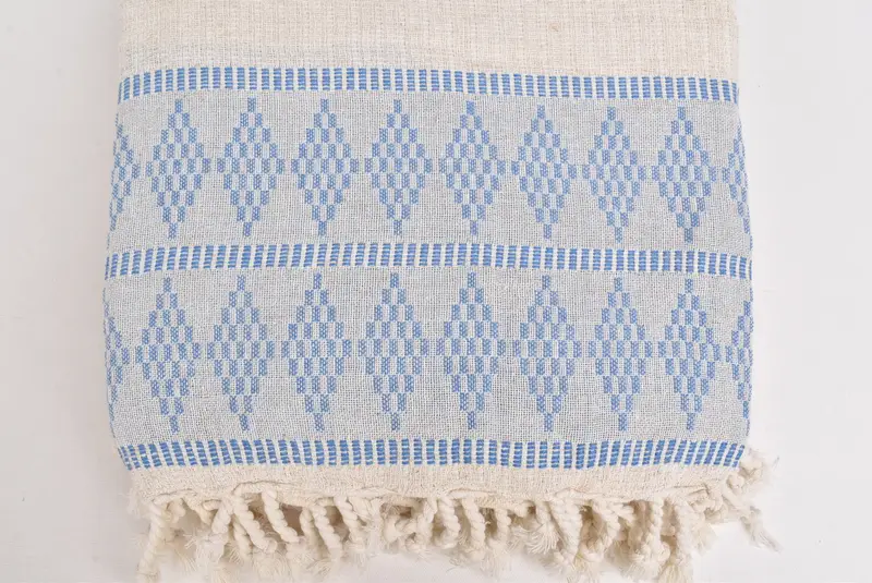 Couch Blanket, 100x88 Cotton Kilim Design Towel, Monogram Blanket, Personalized Blanket, Valentine Day Gift For Her, Housewarming Gift - 4
