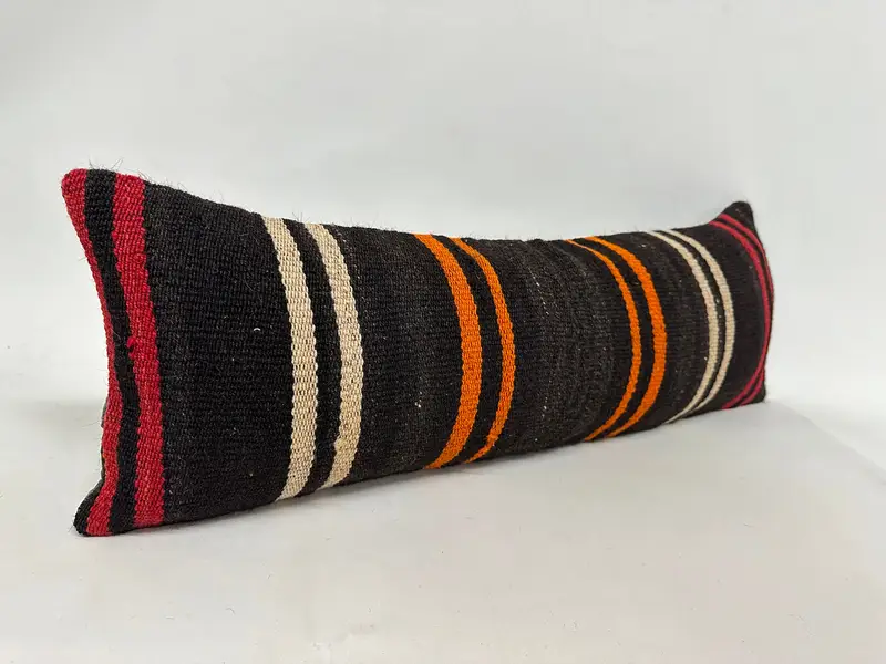 Cushion Case, 12x36 Brown Cushion Cover, Handmade Kilim Cushion, Turkish Pillow, Home Decor Pillow, Farmhouse Pillow, Retro Cushion - 2