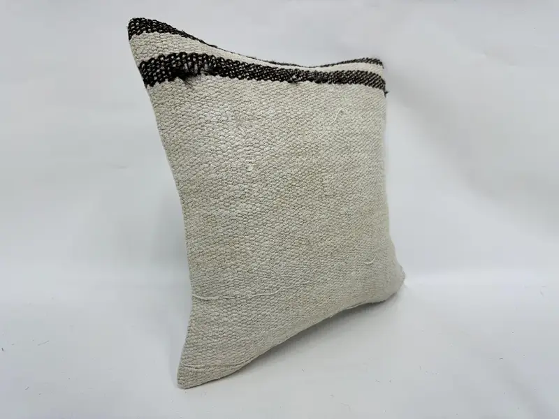 Gift Pillow, 14x14 Beige Cushion Cover, Pillow for Couch, Handmade Kilim Cushion, Vintage Kilim Pillow Pillow Case, Pillow Case - 3