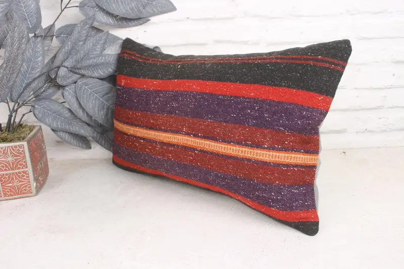 12x20 Purple Pillow Case, Kilim Pillow Cover, Ethnical Kilim Rug Pillow, Vintage Kilim Pillow, Personalized Gift Pillow Cushion Cover, Pillow Sham - 4