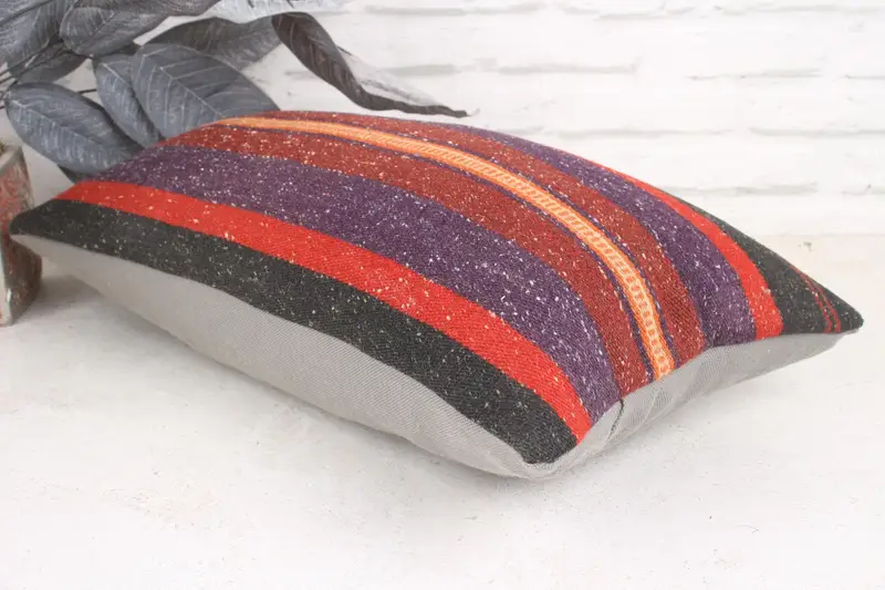 12x20 Purple Pillow Case, Kilim Pillow Cover, Ethnical Kilim Rug Pillow, Vintage Kilim Pillow, Personalized Gift Pillow Cushion Cover, Pillow Sham - 6