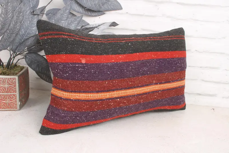 12x20 Purple Pillow Case, Kilim Pillow Cover, Ethnical Kilim Rug Pillow, Vintage Kilim Pillow, Personalized Gift Pillow Cushion Cover, Pillow Sham - 3