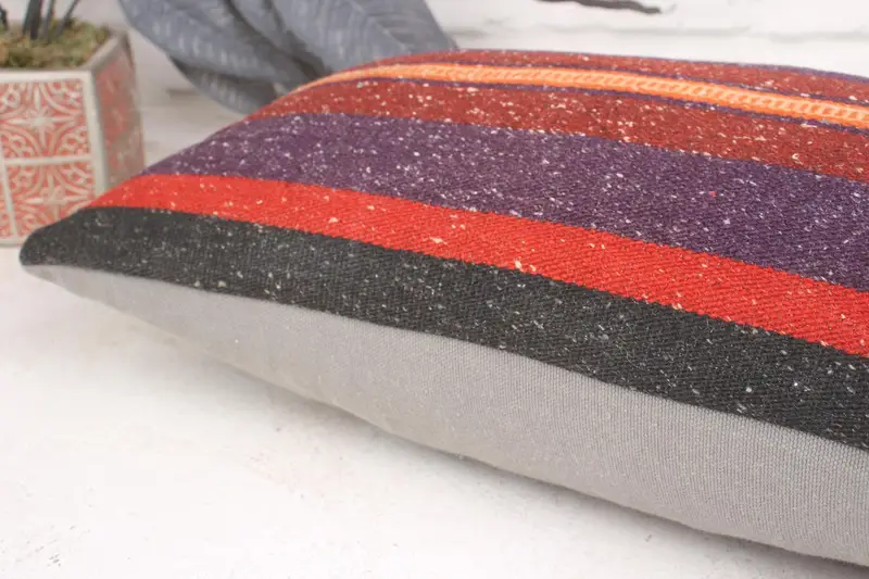 12x20 Purple Pillow Case, Kilim Pillow Cover, Ethnical Kilim Rug Pillow, Vintage Kilim Pillow, Personalized Gift Pillow Cushion Cover, Pillow Sham - 7