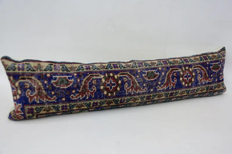 Boho Pillow Sham Cover, Cushion Cover, 12x48 Blue Cushion, Home Decor Pillow, Handwoven Pillow Cover Pillow Case, Interior Designer Pillow - 3