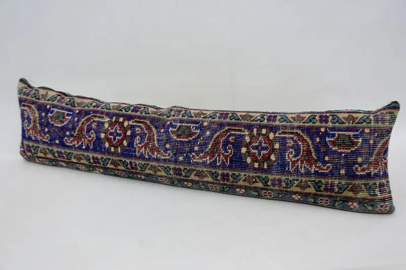Boho Pillow Sham Cover, Cushion Cover, 12x48 Blue Cushion, Home Decor Pillow, Handwoven Pillow Cover Pillow Case, Interior Designer Pillow - 5