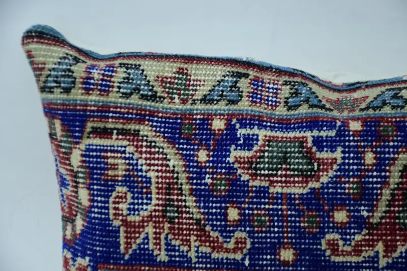 Boho Pillow Sham Cover, Cushion Cover, 12x48 Blue Cushion, Home Decor Pillow, Handwoven Pillow Cover Pillow Case, Interior Designer Pillow - 2