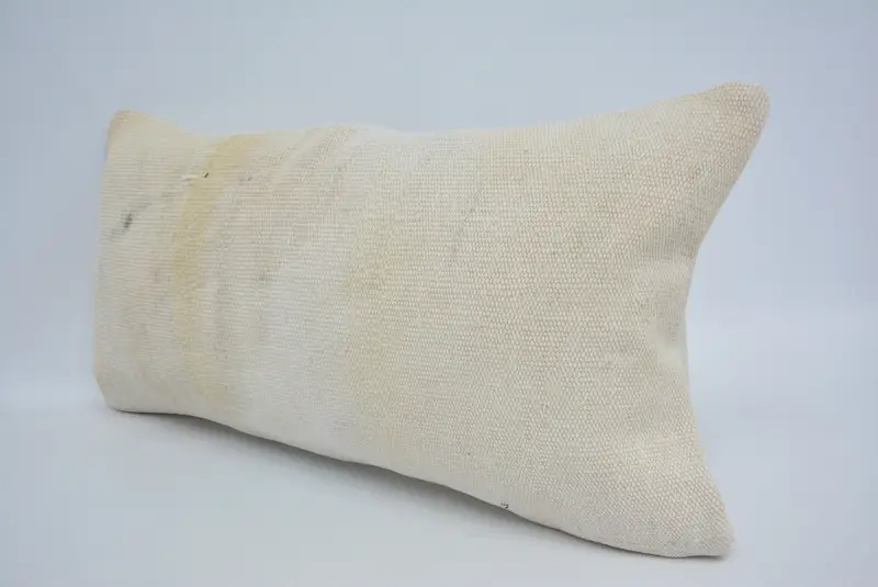 Vintage Kilim Pillow, 12x24 White Cushion Cover, Turkish Pillow, Vintage Pillow Case, Kilim Cushion Sham, Designer Throw Pillow Case, Cushion Case - 4