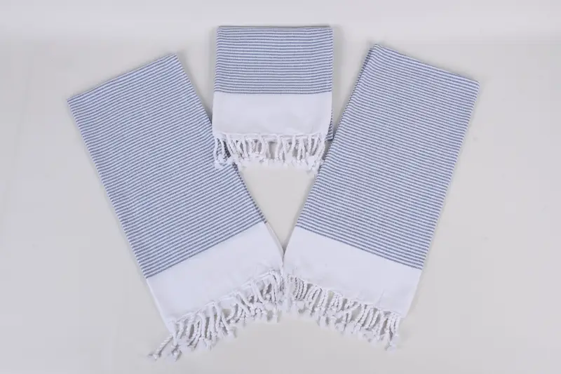 Monogram el havlu, bekar hediye, 40x18 pamuklu çizgili havlu, ev dekoru için hediye, kişiselleştirilmiş bulaşık havlu, monogram havlu, banyo havlu - 6