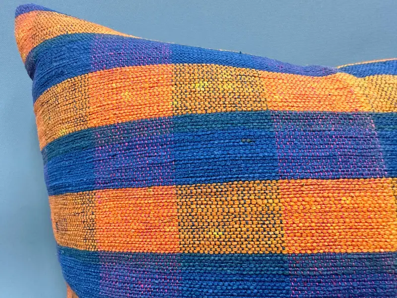 Pillow for Sofa, Kilim Pillow Cover, Boho Pillow Sham Cover, Pillow Case, Bed Cushion Cover, 18x18 Orange Pillow Cover, Seat Cushion - 5