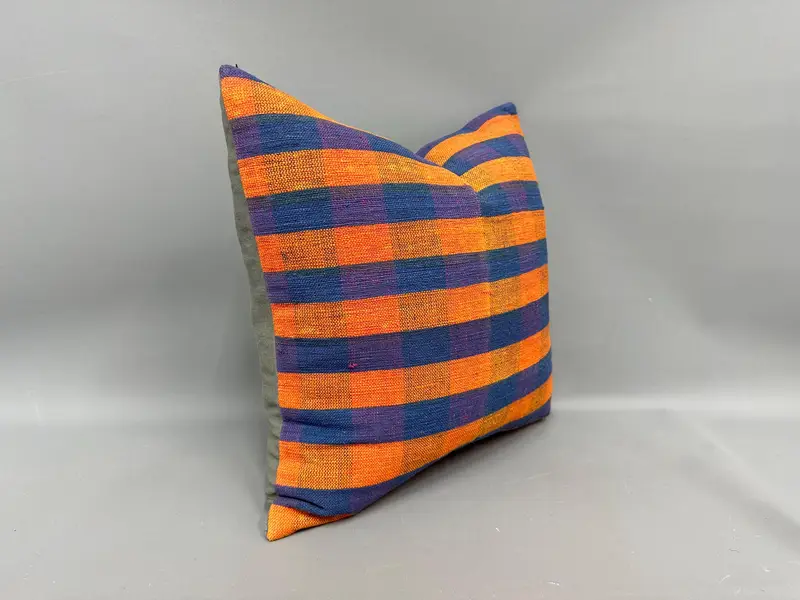 Pillow for Sofa, Kilim Pillow Cover, Boho Pillow Sham Cover, Pillow Case, Bed Cushion Cover, 18x18 Orange Pillow Cover, Seat Cushion - 2