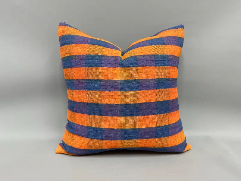 Pillow for Sofa, Kilim Pillow Cover, Boho Pillow Sham Cover, Pillow Case, Bed Cushion Cover, 18x18 Orange Pillow Cover, Seat Cushion - 1