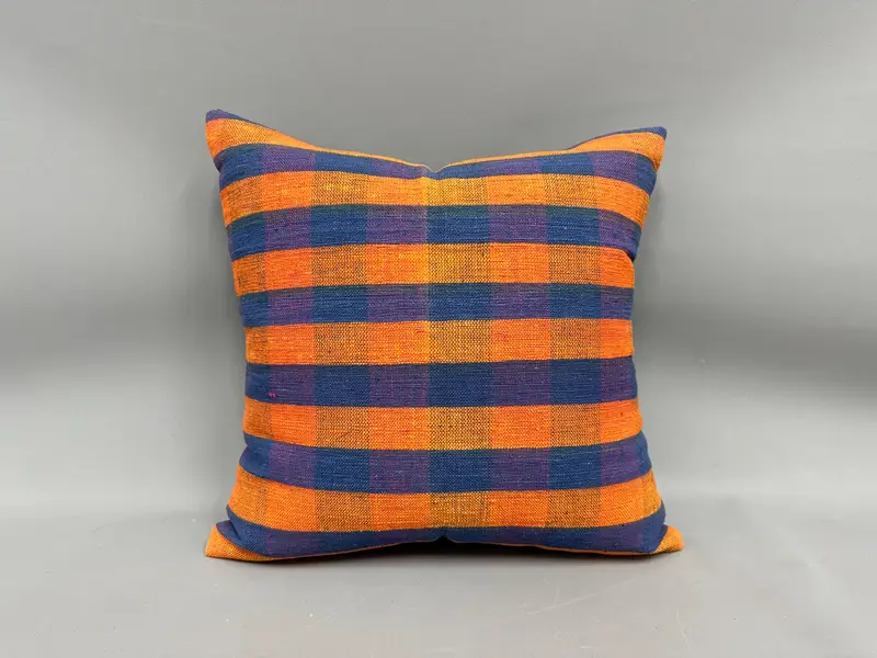 Pillow for Sofa, Kilim Pillow Cover, Boho Pillow Sham Cover, Pillow Case, Bed Cushion Cover, 18x18 Orange Pillow Cover, Seat Cushion - 4
